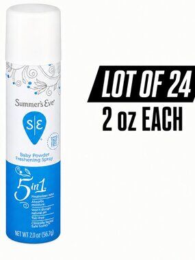 24 Pack of Summer's Eve Baby Powder 2oz Feminine Spray (12 Pack)